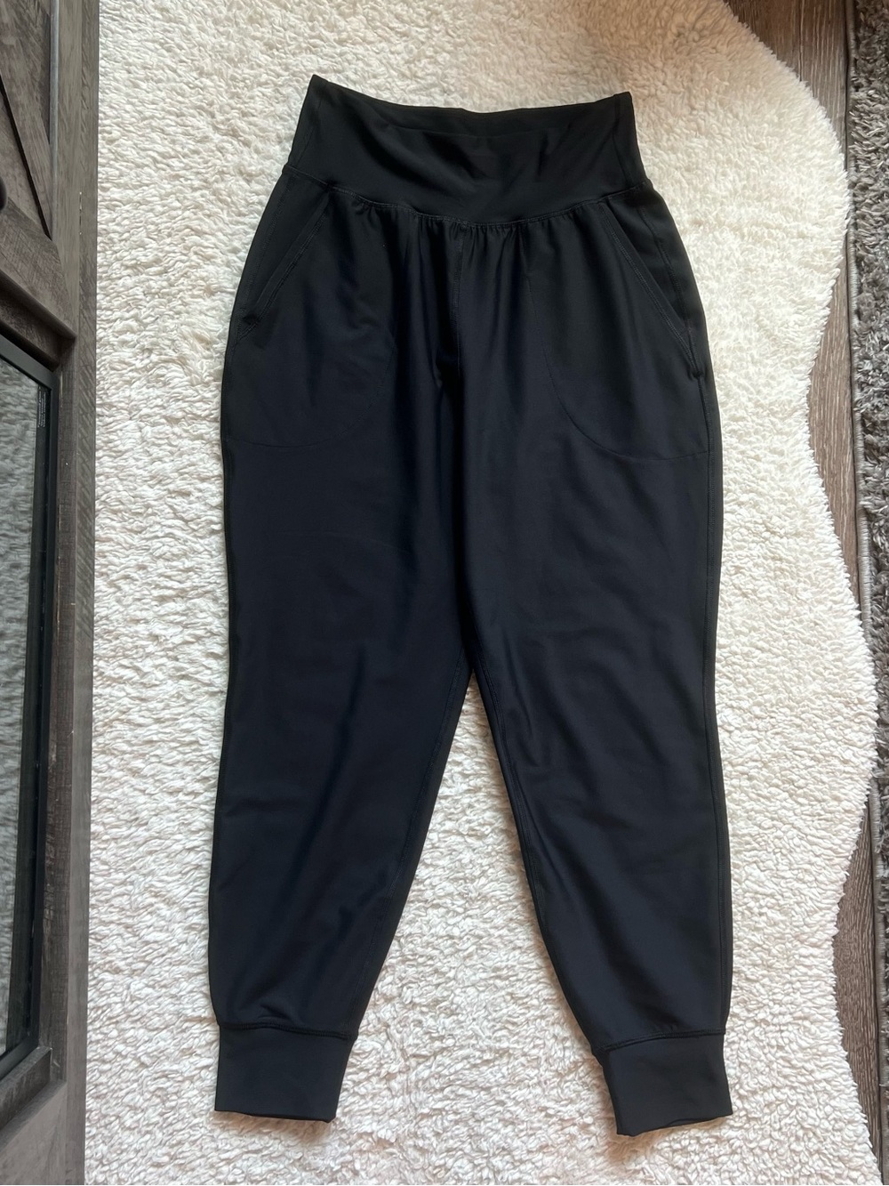 Old Navy PowerSoft Joggers Black High Rise Athletic Lounge Pants (M)